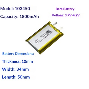 Batterie au lithium rechargeable en polymère de qualité A, neuve, 103450, 3,7 V, 1800 mAh, pour Power Bank, luminaires et instruments de beauté, haute performance - Product Image 6