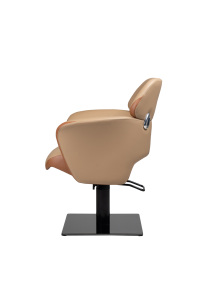 Fauteuil de Barbier Hydraulique Noir, Chaise de Coiffure Rembourrée avec Base Ronde et Repose-Pieds - Product Image 4