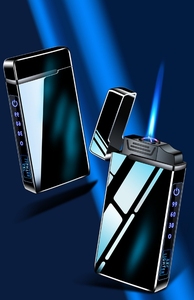 Custom Logo New 2-in-1 Electric Digital Touch <strong>Lighter</strong> <strong>LED</strong> Double Arc Gas Rechargeable <strong>Cigarette</strong> <strong>Lighter</strong> <strong>With</strong> Battery Indicator - Product Image 3