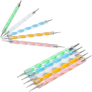 5 uds Art Tip Dot Paint Kit de manicura 2 vías punteado pluma herramienta grabado Stylus para pintar arte punteado herramienta - Product Image 2