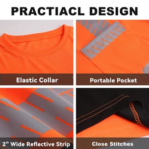 T-Shirt Riflettente Alta Visibilità 100% Poliestere Girocollo con Tasca sul Petto Copertura a 360° S-5XL Bicolore Unisex Traspirante da <span class=keywords><strong>Lavoro</strong></span> - Product Image 2