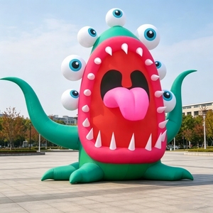 Tête de monstre extraterrestre gonflable géante avec yeux lumineux, taille personnalisable, en tissu Oxford/PVC imperméable, publicité durable - Product Image 5