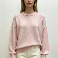 Pull en maille fine noir surdimensionné décontracté à manches longues, qualité supérieure, personnalisable, OEM & ODM, collection automne