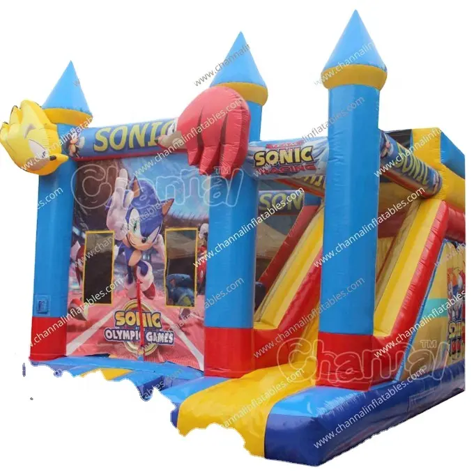 Sonic aufblasbare Combo Jumper kommerzielle Party mieten aufblasbare Türsteher Combo