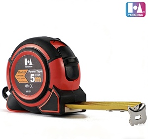 Ruban à mesurer en acier rouge haute visibilité 5m/16ft, double échelle métrique/im impériale, outil de mesure professionnel certifié - Product Image 2