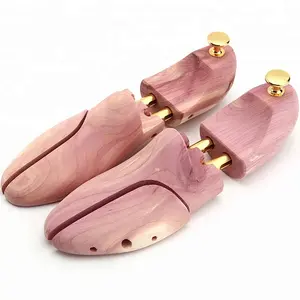 LM003C Twin Tube Adjustable Wood Material And Natural Color Cedar Shoe Tree