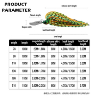7G/9G/11G/13G/18G/21G métal bavardage appât Spinner sans mauvaises herbes Buzzbait Wobbler avec crochet à manivelle pour leurre de pêche en rivière