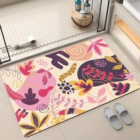 Tapis de salle de bain moderne de haute qualité, absorbant l'eau, antidérapant, rembourré, fabriqué à la machine, respectueux de l'environnement, recouvert de PVC
