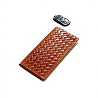 Portefeuille long pour homme en cuir véritable minimaliste, fermeture ouverte, étiquette privée personnalisée, fabrication artisanale OEM/ODM, blocage RFID, multifonction