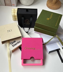 Cao cấp handmade giấy Hộp Quà Tặng biểu tượng tùy chỉnh Pull-out trang sức PE phim bao bì xách tay Vòng Vòng cổ lưu trữ hiển thị các tông - Product Image 6