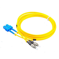 Cordon de raccordement optique SC/FC jaune, duplex/simplex, OS2 9/125 µm, longueur personnalisée pour la transmission réseau FTTH