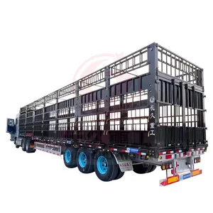 Meilleure conception Élevage d'animaux de transport lourd 60t 80t 100t Clôture Cargo Semi-remorque à paroi latérale