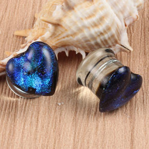 Maßgefertigte Handgemachte Glas-Ohrdehner Set Ohr-Expander Gewichte Flesh <span class=keywords><strong>Tunnels</strong></span> Piercing Körperschmuck Hochzeit - Product Image 5