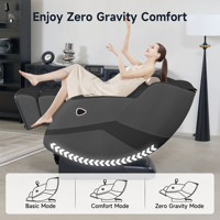 Realrelax Masseur 4D avec mécanisme SL Track, 2 niveaux de gravité zéro, verrouillage enfant, bouton de raccourci, chargeur sans fil, 30 airbags pour le corps