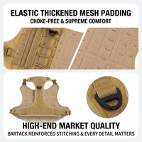 Ensemble laisse et harnais réfléchissant et réglable pour chien, harnais tactique de luxe anti-traction avec logo personnalisé pour chiens de taille moyenne et grande