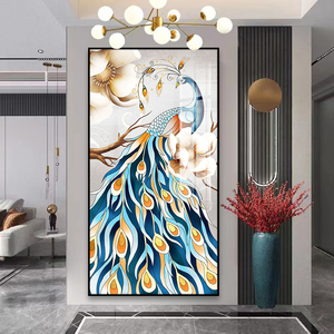 抽象的な高級アートホテルの絵画、モダンなリビングルームのポーチ、動物のクリスタル磁器絵画、家庭用品、ウォールアート - Product Image 4