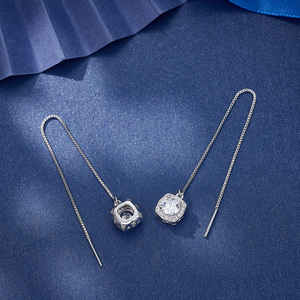 Squisito nuovo stile in ottone nappine orecchini con zircone semplice moda gioielli orecchino per le signore - Product Image 3