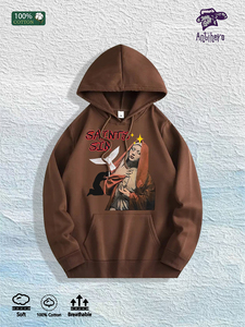 Almacén Local en EE. UU.: Sudadera con Capucha 100% Algodón con Gráfico Religioso de 'SAINTS SIN', <span class=keywords><strong>7</strong></span> Colores - Product Image 4