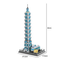 Wange 5221 Taipei 101 China Building Attractions Block Bricks Model Children Educational Assembly Building Block Plastic Toy Set