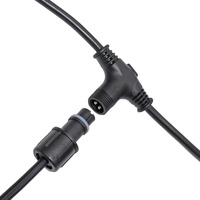 Connecteur étanche de type T pour extérieur, câble 2 ou 3 broches mâle/femelle en PVC pour éclairage mural LED