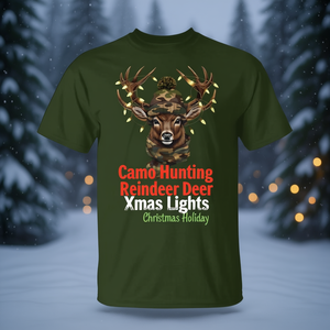 T-shirt de Noël à motifs de rennes et cerfs, idéal pour la chasse et les fêtes - Product Image 3