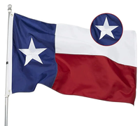 Drapeau de l'État du Texas brodé 3x5 pieds en gros avec étoiles cousues, rayures et œillets en laiton