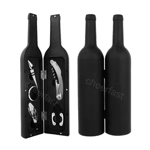 Cool design 5 Piece wine accessories set with wine bottle case