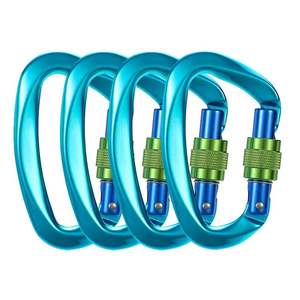Vente en gros de mousquetons en aluminium à verrouillage en forme de D pour l'escalade en plein air, capacité de 25 kN, mousqueton <span class=keywords><strong>pivotant</strong></span> - Product Image 5