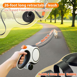 5 Metre Ağır Hizmet Tipi Geri Çekilebilir Köpek Kedi Tasması Kaka Poşeti Dağıtıcısı Geliştirilmiş Kilitleme Sistemi Kaymaz Saplı Çevre Dostu Tasarım Evcil Hayvanlar İçin - Product Image 3