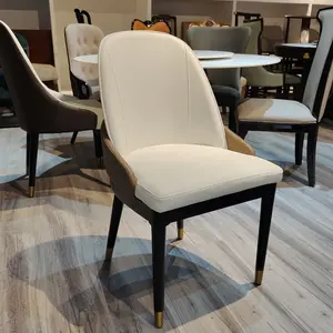 New Chinese style home dining chair solid wood modern minimalist custom floor designer chair Club light luxury high backrest cha