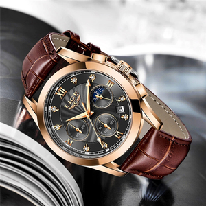 <span class=keywords><strong>LIGE</strong></span> – montres de luxe pour hommes, horloge masculine, Date, Sport, bracelet en cuir, Quartz, Business, cadeau, nouvelle collection <span class=keywords><strong>2021</strong></span> - Product Image 3