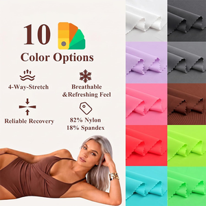 Tissu tricoté uni extensible dans les quatre sens, 82 % nylon, 18 % élasthanne, pour vêtements de yoga, de sport, maillots de bain, bikinis, lingerie et robes - Vente en gros - Product Image 4