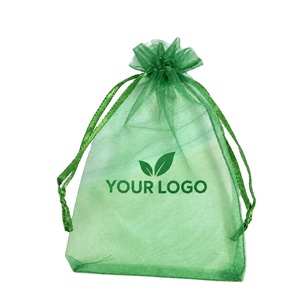 Mini Organza Shopping <b>Bags</b> Custom Printed Drawstring Pouches for Jewelry Candy Gifts and Wedding Favors - Product Image 1