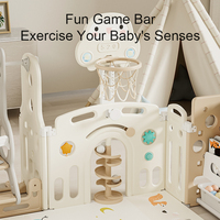 Grand Parc pour Enfants Pliable en Plastique, Dernière Génération, Barrière de Sécurité pour Bébé, Parc de Jeu d'Intérieur, Lit Pliant Portable pour Enfants avec Porte