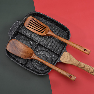 Spatule à fentes en bois d'acacia naturel certifiée FDA LFGB SGS pour la cuisine domestique, la restauration et le traiteur, anti-rayures - Product Image 5