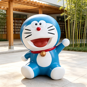 รูปปั้นการ์ตูนโดราเอมอนทำจากไฟเบอร์กลาส สำหรับตกแต่งสวนสาธารณะ ห้างสรรพสินค้า สวนสนุกเด็ก หรือสวนธีมต่างๆ  รับสั่งทำตามแบบ - Product Image 2