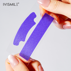 Fabrieksgemaakte, op maat gemaakte, hoogviskeuze tandenbleekstrips met aangepast logo, droge, natuurlijke, peroxidevrije, paarse witmakende <span class=keywords><strong>strips</strong></span> - Product Image 2