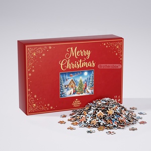 Calendrier de l'Avent de Noël <span class=keywords><strong>personnalisé</strong></span> en carton, 100/300 pièces, vente en gros, <span class=keywords><strong>puzzle</strong></span> de compte à rebours de 24 jours avec boîte - Product Image 4