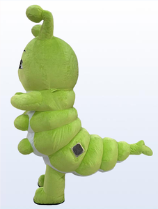 Trang phục <span class=keywords><strong>mascot</strong></span> sâu bướm khổng lồ màu xanh lá cây bơm hơi cho người lớn, cho thuê sự kiện, đi bộ được, cao 2.2m và 2.6m - Product Image 2