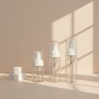 Nouvelle arrivée, flacon transparent en mousse pour emballage cosmétique, distributeur sous pression, flacon en PET pour nettoyant visage