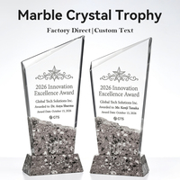Nouveau design de trophée en cristal de marbre, gravé au laser, durable, moderne, polyvalent, pour la reconnaissance dans diverses occasions