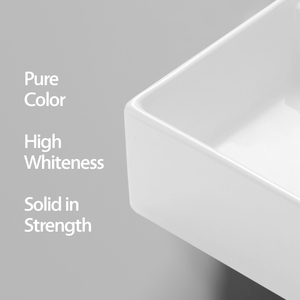 Élégant lavabo carré en céramique haut de gamme pour salle de bain - Écologique, compact, minimaliste - Product Image 5