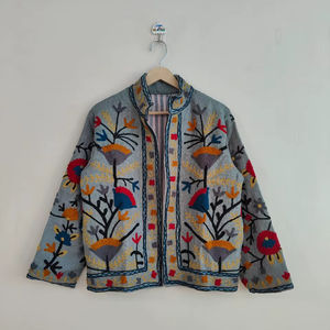 Chaqueta Suzani de Algodón Hecha a Mano, Abrigo Boho Tribal TNT, Chaqueta de Moda para Festivales, Chaqueta Étnica Bordada, Abrigo de Algodón Suzani - Product Image 1