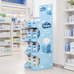 Exhibidor de Papel para Pañuelos y Productos del Hogar, Estante Corrugado Resistente para Comercios y Hipermercados - Product Image 3