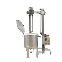 Homogénéisateur mobile à haute vitesse avec cadre de levage, émulsifiant à cisaillement élevé, 2,2 kW, pour usage commercial, cuve de mélange en acier inoxydable SUS304