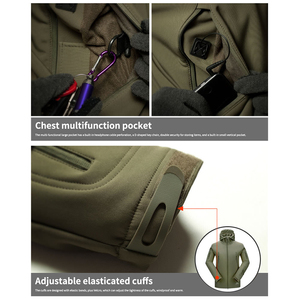 เสื้อกันลมกันหนาวมีฮู้ดสำหรับผู้ชายเสื้อกันลมกันหนาวกันน้ำ - Product Image 3