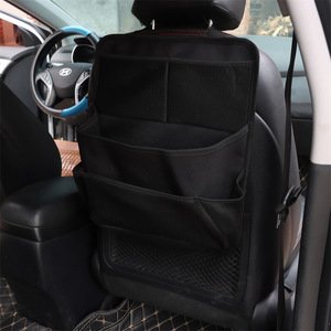 Sac de rangement pour dossier de siège de voiture, noir, 4-7 poches, étanche, avec poignée, pour organisateurs de voiture - Product Image 3