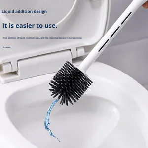 Dispensador de Gel Limpiador de Inodoros Recargable <span class=keywords><strong>con</strong></span> Soporte para Cepillo de TPR y Líquido de Limpieza - Product Image 4