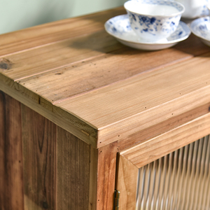 Aparador Moderno INNOVA de Madera Maciza para Cocina o Comedor con 3 Puertas de Cristal y 2 Cajones - Product Image 5