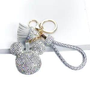 Moda Rhinestone bling çanta uğuru anahtarlık hayvan kristal anahtarlık çanta kolye